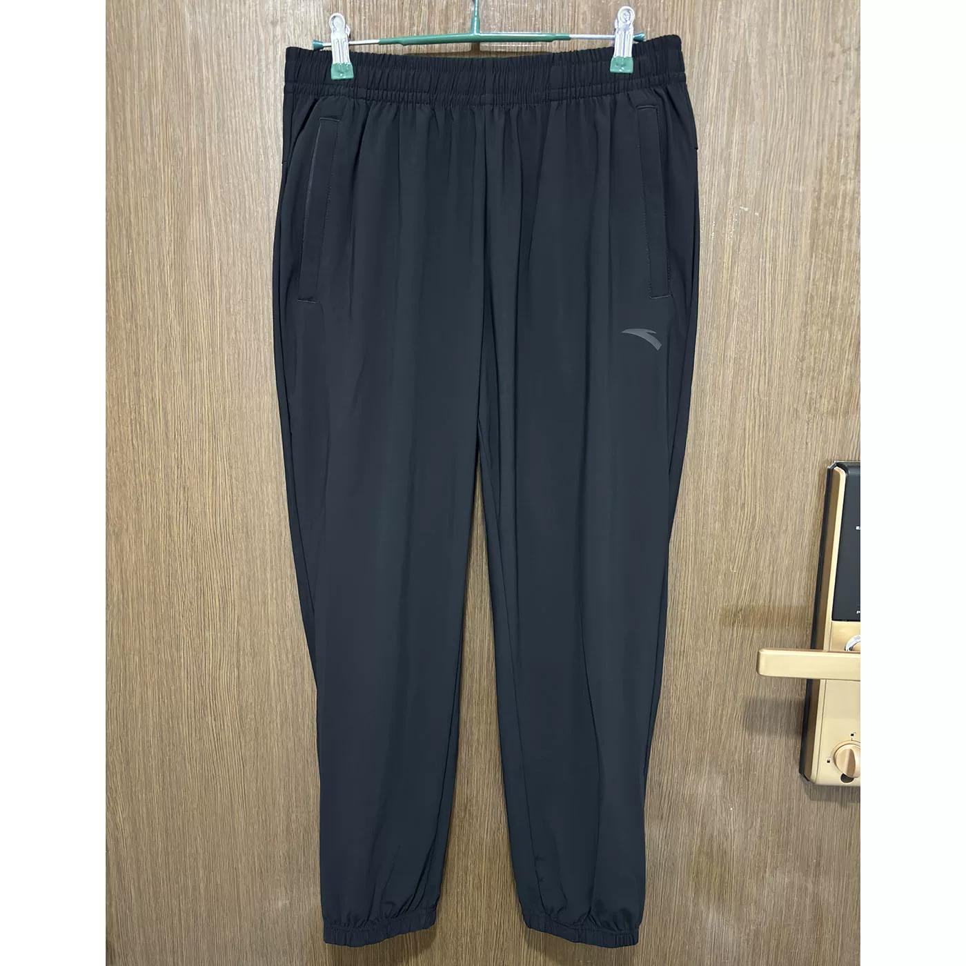 Anta Ice Silk Pants Men s Summer Thin Fitness Running Knitted Sports Nine-Point Pants S чёрный