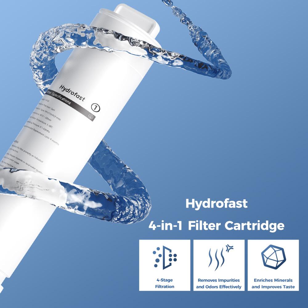 Hydrofast W100 Countertop Water Purifier, 8 Temperatures Hot & Ambient – with HF03 Composite Filter Element for W100