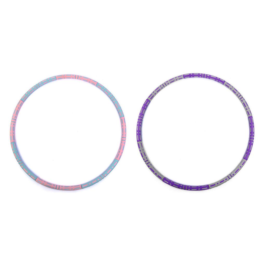 Weighted Fitness Hoop 6 Section Detachable Dual Color Abdomen Waist Slimming Exercise Hoop