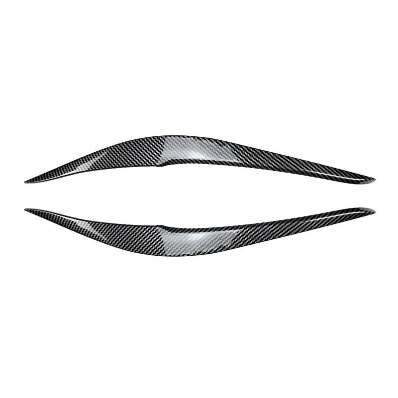 1Pair ABS Plastic Car Headlights Eyebrow Eyelids Cover Stickers Trim for BMW 2 Series F22 F23 2015- Gloss Black/ Carbon Look