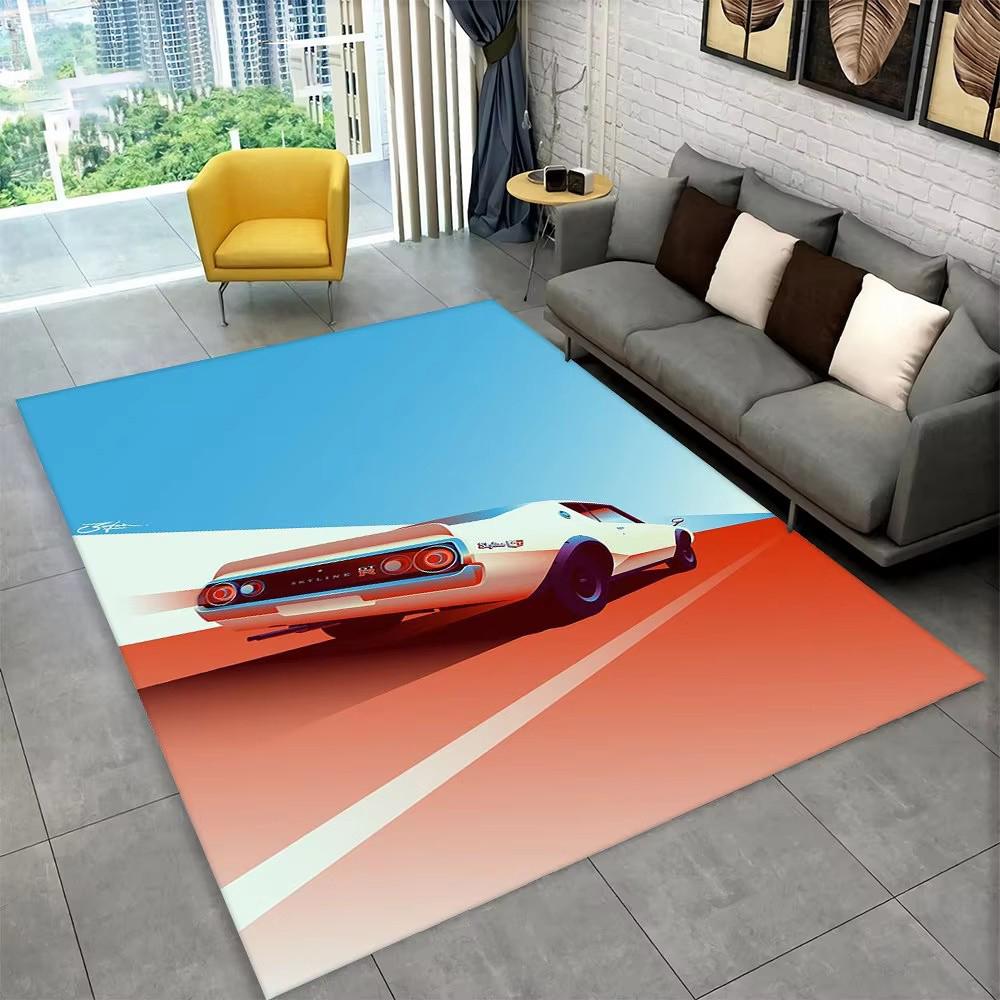 Racing Sports Car Area Rug Large,Carpet Rug for Home Living Room Bedroom Sofa Doormat Decor,Kid Paly Kitchen Non-slip Floor Mat