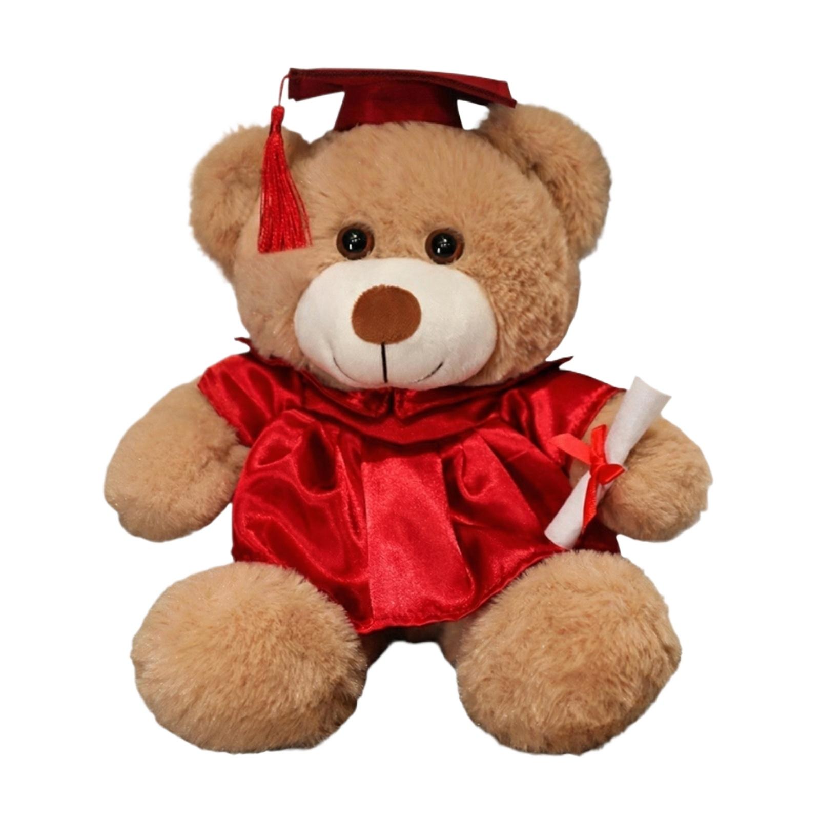 

Graduation Bear Plush Toy, Graduation Bear Doll, Doctoral Gown, Plush Toy, Student Souvenir Gift One Size червоний