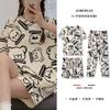 Summer new pajamas female cute cartoon short sleeves short trousers women's casual loungewear three-piece set