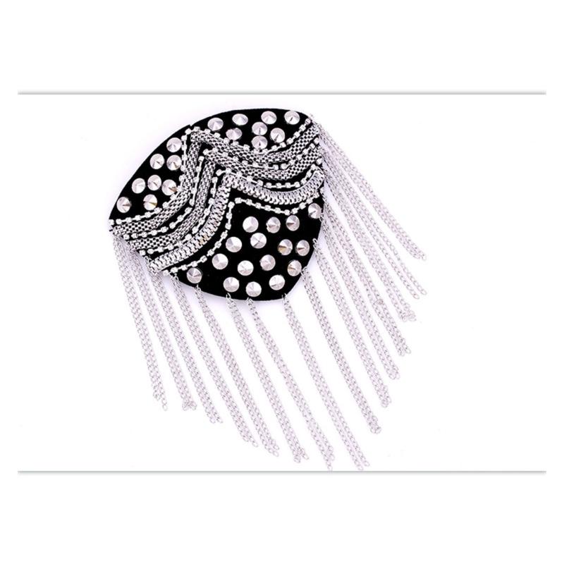 Metal Shoulder Embellishments Crystals Fringes Decorations For Evening Gowns And Handmade Craft