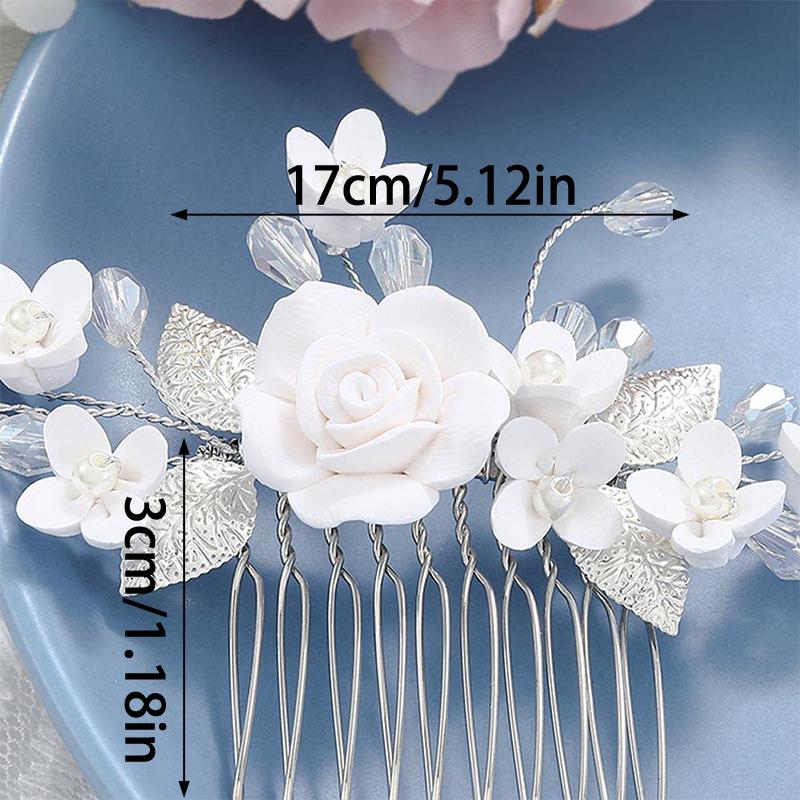 Bridal Wedding Hair Accessories Flower Shiny  Hair Combs Barrette Jewelry Luxurious Women Bride Headpiece