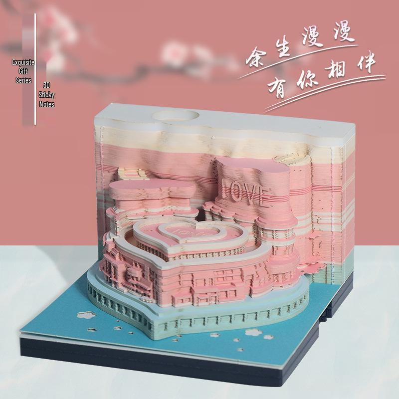 3D Stereoscopic Sticky Note Sculpture 2026 Calendar: Creative Tear-off Convenience Pad and Desktop Ornament