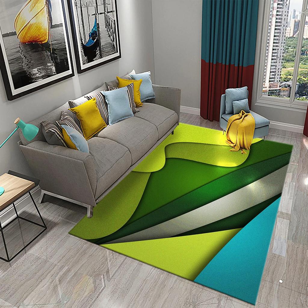 Retro Color Striped Waves Carpet for Living Room Sofa Floor Rug Bedroom Simplicity Decor Floor Rugs Bathroom Non-slip Area Mats