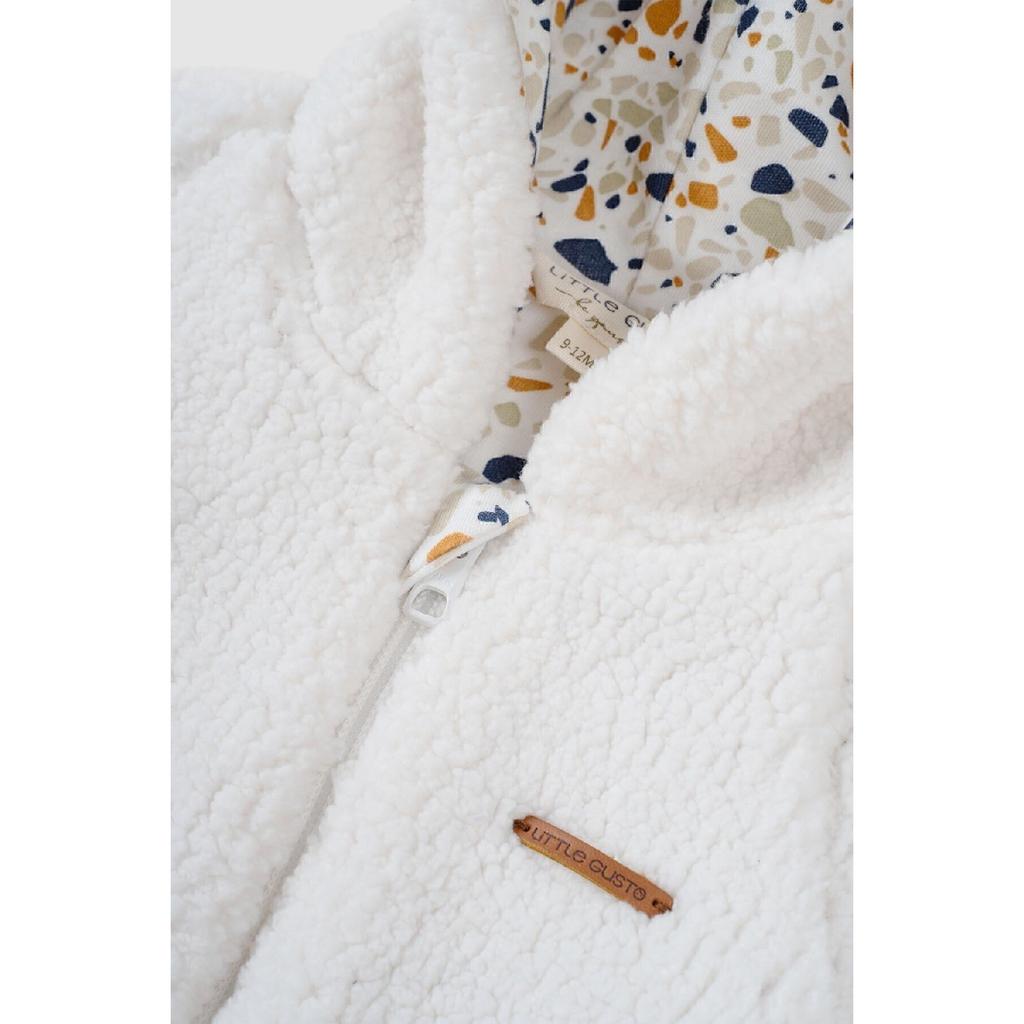 Hooded Wellsoft Jumpsuit Baby White