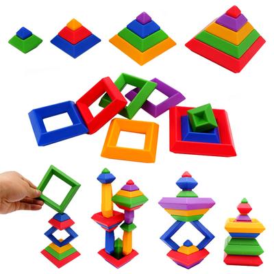 30 KS Pyramid Intelligence Magic Tower Stavebnice ve tvaru diamantu Všestranná dětská vzdělávací hračka 3D puzzle