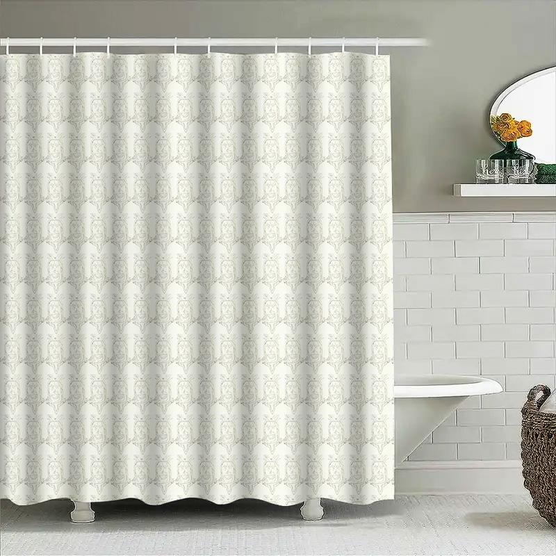 Bathroom Shower Curtain Set Waterproof Vintage Floral Pattern Fabric Decor Liner Farmhouse Rustic Home Spa Hotel