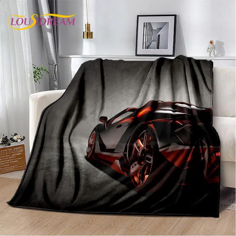 Samochód sportowy Concept Car miękki pluszowy koc, flanelowy koc rzut koc do salonu sypialnia kanapa z funkcją spania narzuta na piknik Bettdecke