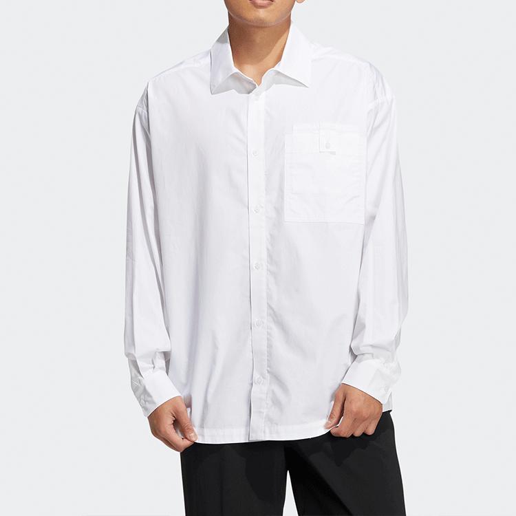 Adidas Originals Trefoil Solid Color Cardigan Long Sleeve Shirt Men Tops White HU1230