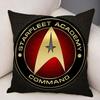 Star TTrek Ship Movie Logo Cushion Cover Natural Linen Organic Fabric DoubleSided Printing Breathable For Decor