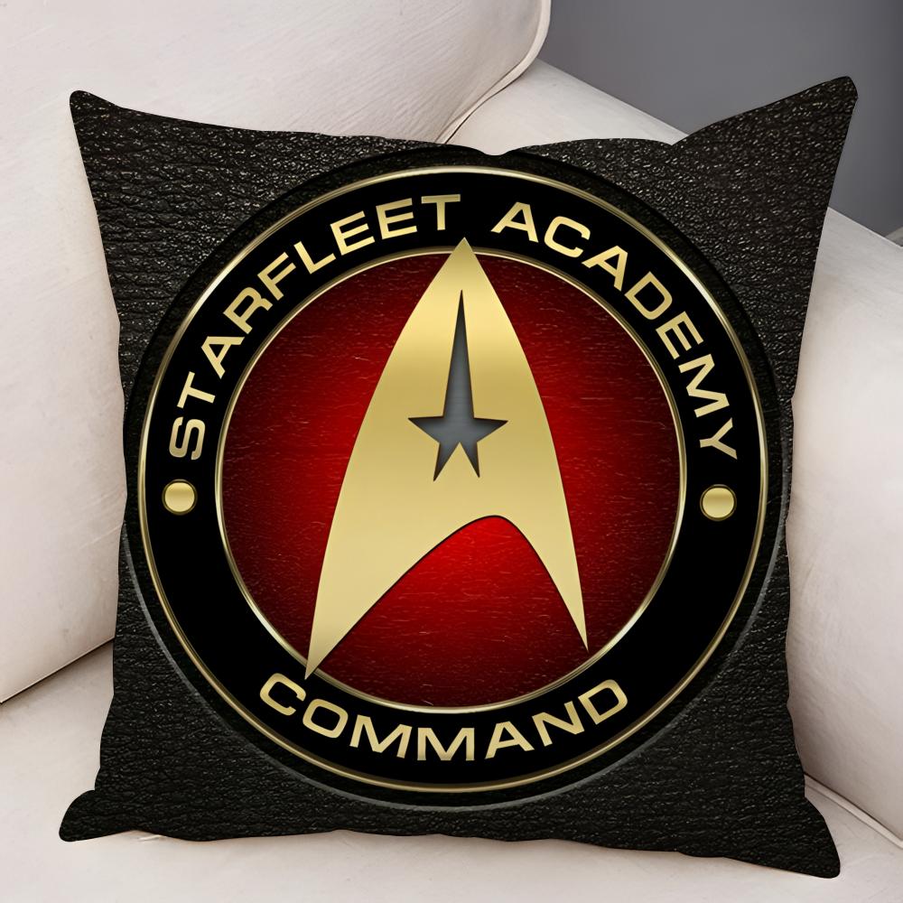 Star TTrek Ship Movie Logo Cushion Cover Natural Linen Organic Fabric DoubleSided Printing Breathable For Decor