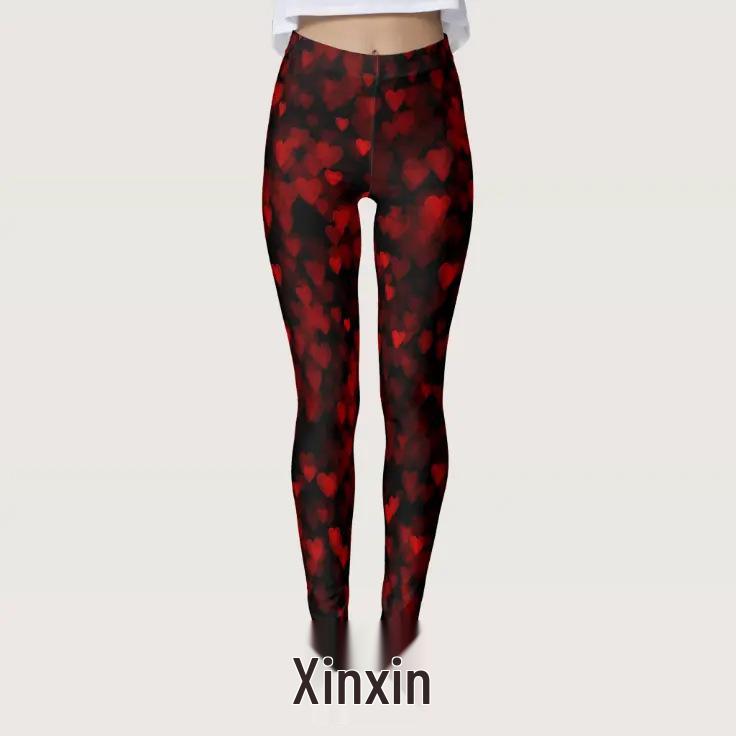 Europe 2026 Valentine s Day Heart Print Slimming Women s Pants M