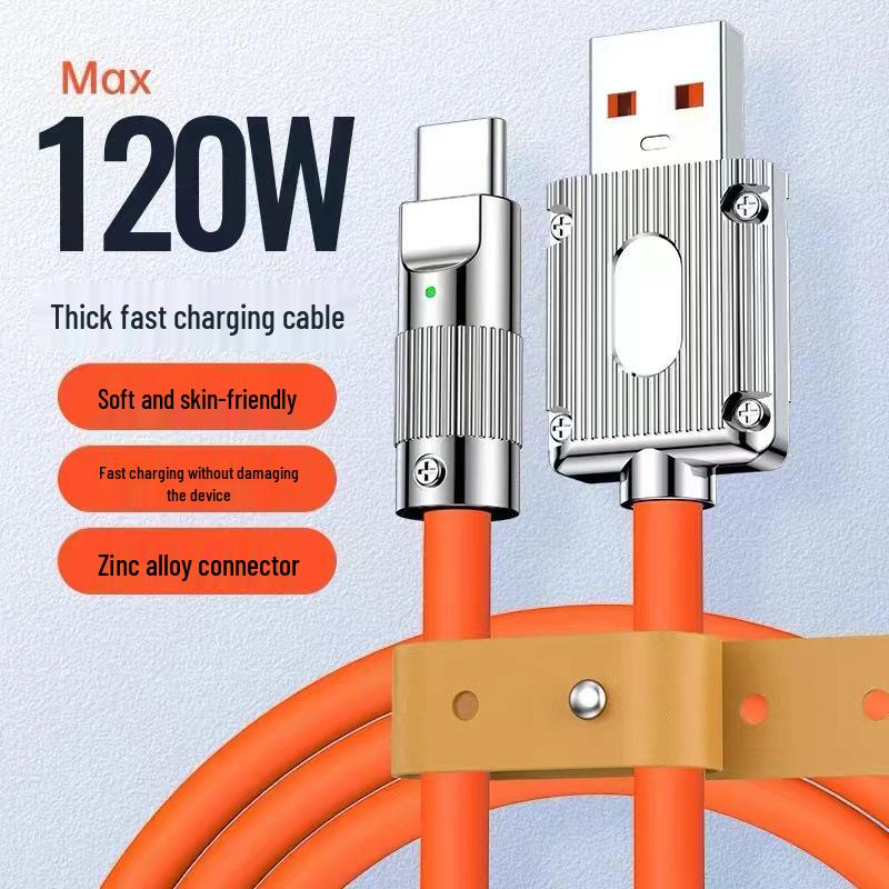 120W Zinc Fast Charging 3-in-1 Cable for Apple, Huawei, Android, Xiaomi