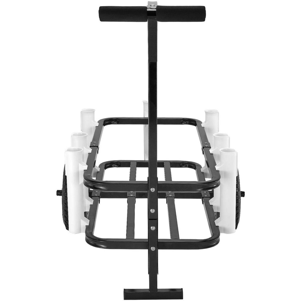 Beach Fishing Cart, 200 Lbs Load Capacity, Fish and Marine Cart with Two 11" Big Wheels Rubber Balloon Tires for Sand, Heavy-Duty Steel Pier Wagon