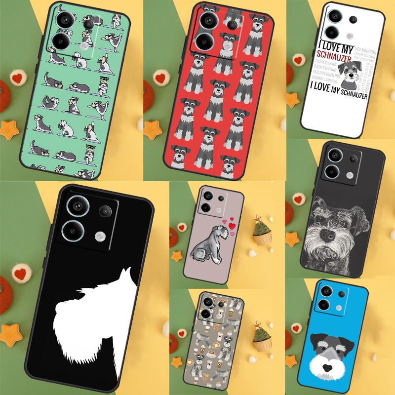 Cartoon Schnauzer Dog Case For Xiaomi Redmi Note 13 11 9 10 12 Pro Plus 12S 11S 10S 9S Redmi 12 10C 12C 13C Cover