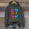 Women's Fashionable Casual Long-Sleeved Printed Hooded Sweatshirt
