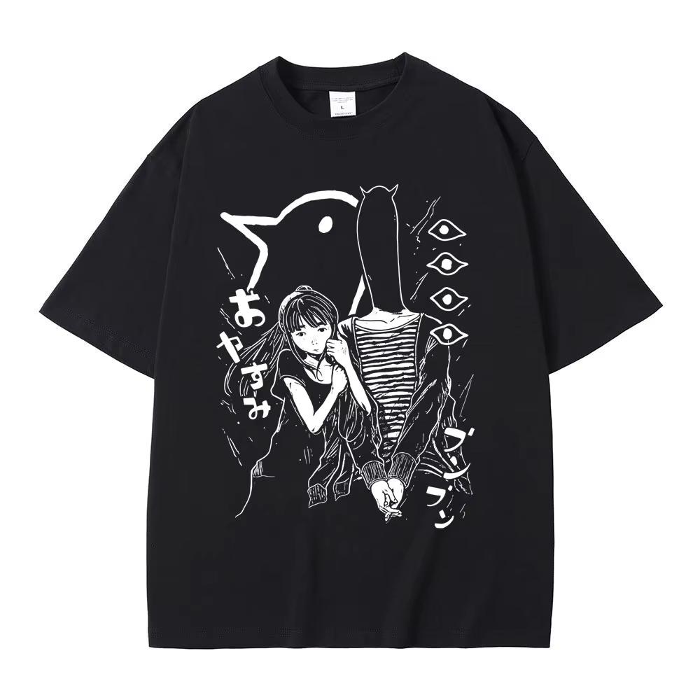 Anime Oyasumi Gute Nacht Punpun Grafik T-Shirt Herren Damen Kleidung Lässig Baumwolle Vintage T-Shirts Herren Manga Übergroße T-Shirts