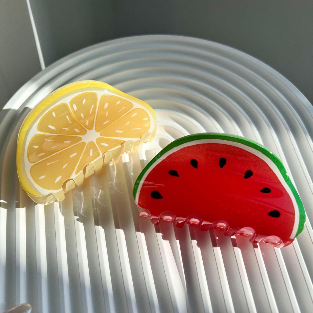 Große hochwertige Acryl-Fruchtklauen-Haarspange für Frauen - Sommerliches frisches Hochsteck-Accessoire