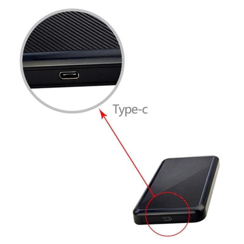 Portable Type C 2.5in SSDs Hard Drive Case for SATAs Drives Featuring Fast USB3.1 Connectivity 2.5Inch Hard Disk Box