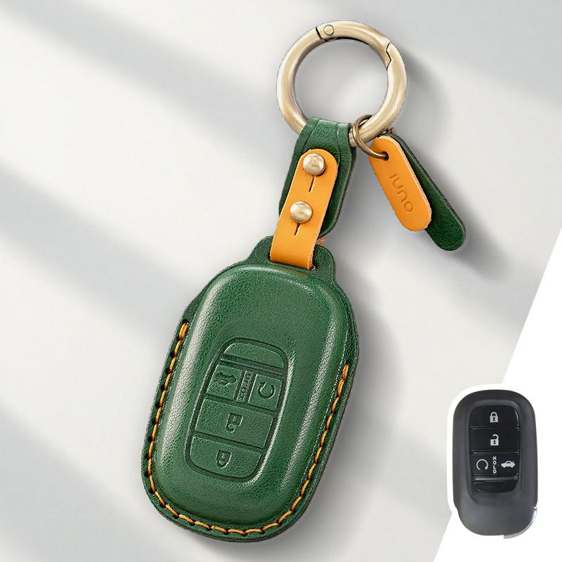 Genuine Leather Protector for CR-V HR-V Civic Accord Pilot Key Case Cover Fob