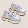 8Cm small inner height increase women's new summer satin breathable platform casual shoes