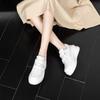 Cowhide version~ New 6.5CM smiley face Velcro casual shoes thick sole height increase versatile white shoes women