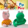Handmade Plush Frog And Pig Toy Set Bosi And Pipu