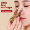 12 Kupferperlen Guasha Gesichtsmassagegerät Sandelholzgriff Faszienlifting Gesicht Manuelles Massagegerät Antistatisch Froschform Handheld