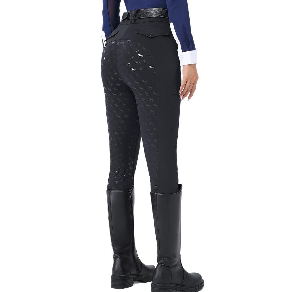 Dámské silikonové protiskluzové rajtky s celosedem: Prodyšné, Rychleschnoucí, Odvádějící vlhkost, Vysoce elastické jezdecké kalhoty