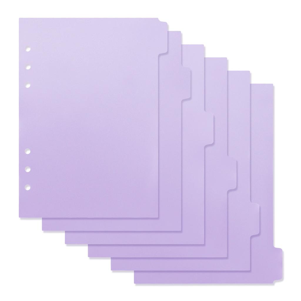 A5 A6 Transparent Paper Index Divider 6 Holes For Binder Planner Notebook Stationery Notebook Paper Divider Accessories