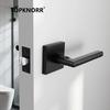 Home Use 304 Stainless Steel Square Handle Door Lock Magnetic Absorption Keyless Indoor Bathroom Silent Door Knob Lock