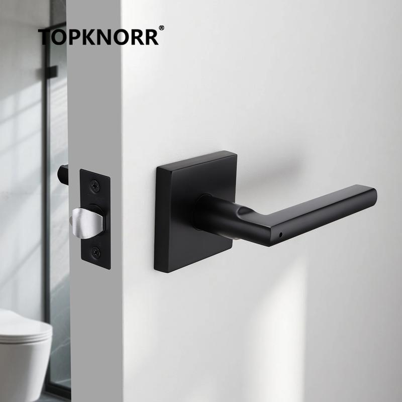 Home Use 304 Stainless Steel Square Handle Door Lock Magnetic Absorption Keyless Indoor Bathroom Silent Door Knob Lock