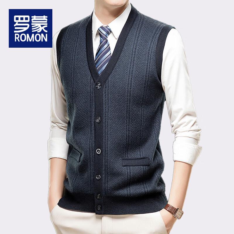 

Luomeng Men s Dad V-Neck Sleeveless Knitted Cardigan Vest LZ8702 M (165)