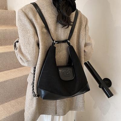 Backpack Bag Women'S Fashion Retro Shoulder Underarm Bag Commuter Soft Leather Tote Bag Student Bag