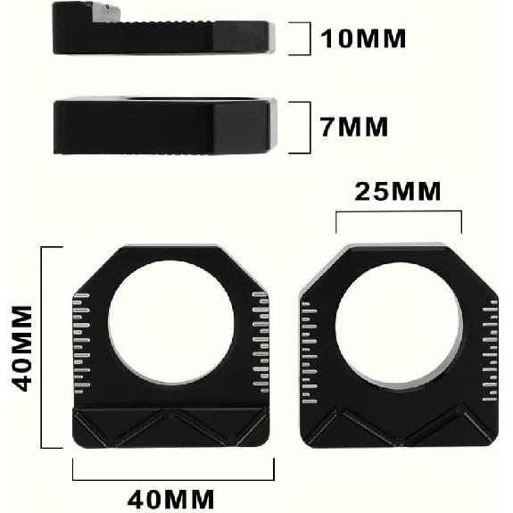 Dirt Bike Rear Axle Block CNC Motorcycle Chain Tensioner Adjuster for KX450F 16-18 KX250F 17-19 KX250 KX450 19-24 KX250X KX450X 22-24 Silver