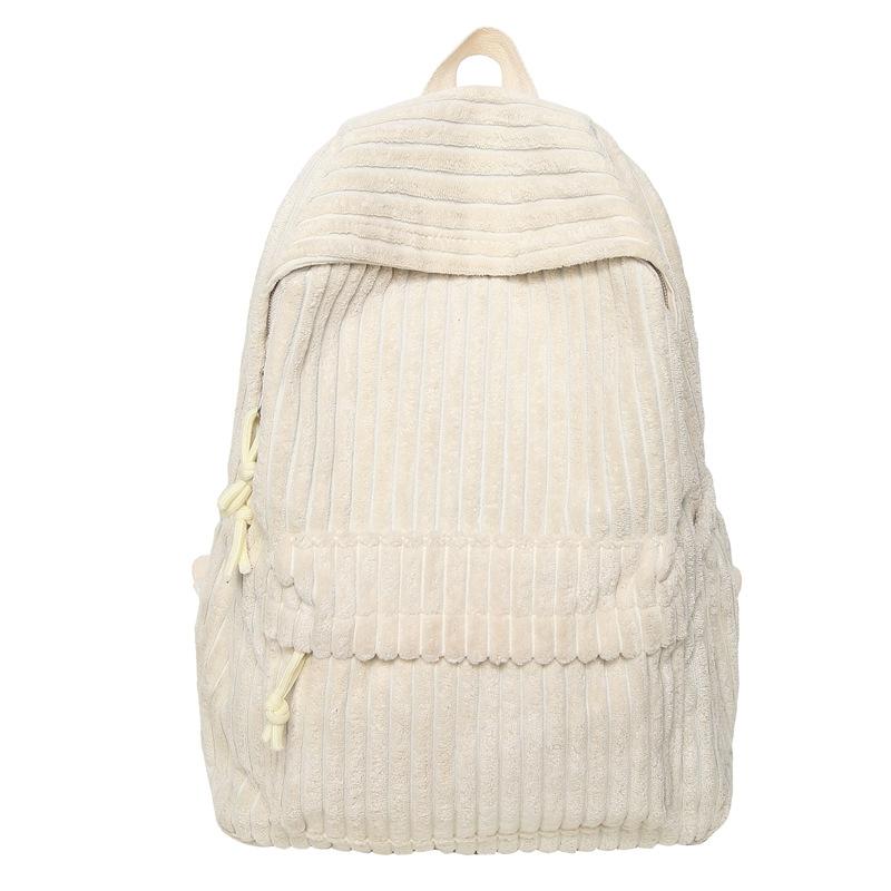 Schulrucksack1011 neuer einfarbiger Cord-Rucksack weiblich Koreanische Version vielseitiger Schulrucksack weibliche College-Studentin Mittelschüler Rucksack weiblich