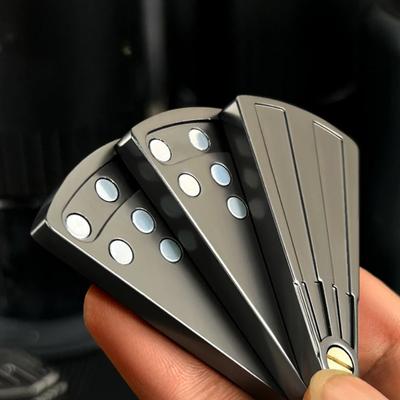 Magnetic Push Card Mechanical Slider - Fan Pa Pa Coin Pushing Plate Anti Stress Relief Sensory Fidget Toy for Adults Cool Things