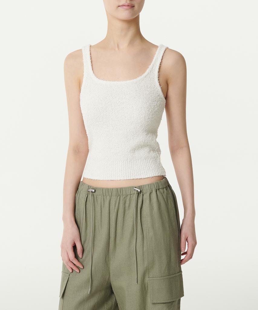 MUSINSA STANDARD WOMAN Women'S Fancy Yarn Ribbed Knit Sleeveless Top [Ivory]