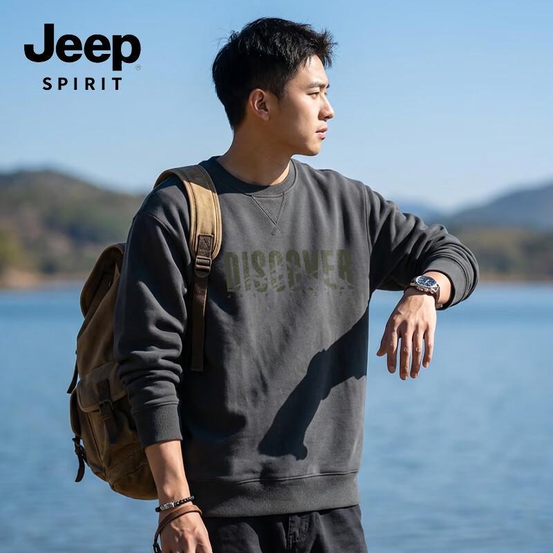 JEEP SPIRIT Men s Loose Fit Crew Neck Sweatshirt XL