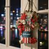 Christmas Door Hanging Sign Welcome for Front Door, Rustic Wooden Ornament, Festival Theme Wall Decoration Decor with Lanyard Holiday Home Window