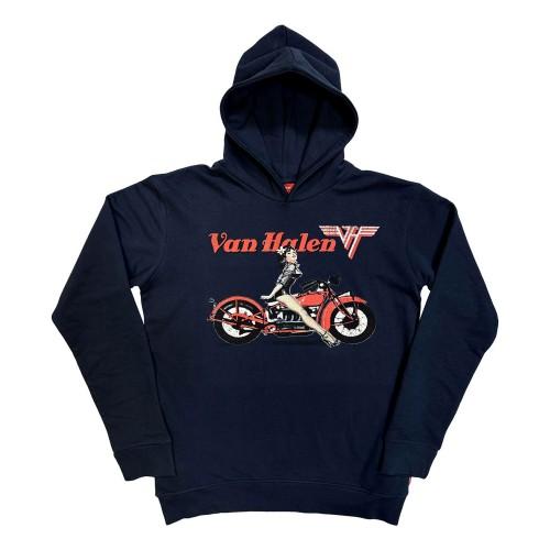 Van Halen Unisex Adult Unplugged Pinup Motorcycle Back Print Pullover Hoodie