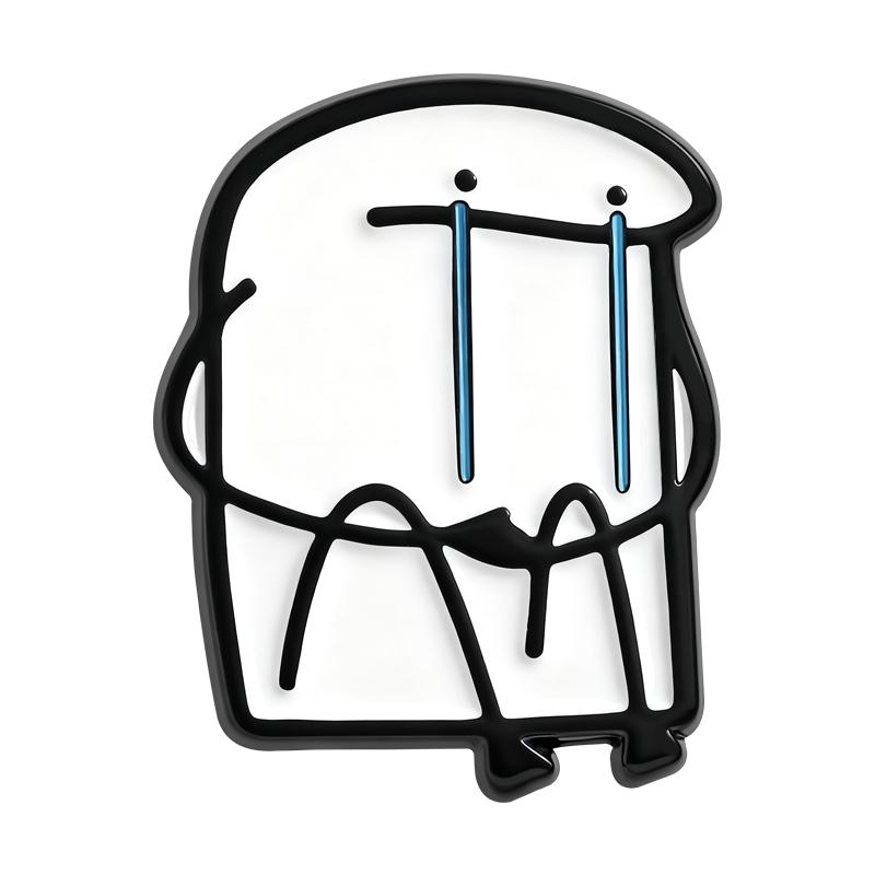 Flork Meme Emaille-Pins Lustige Einfache Strichmännchen-Broschen Anstecknadeln Cartoon Tier Katzen Schmuck Geschenk für Familie Freunde