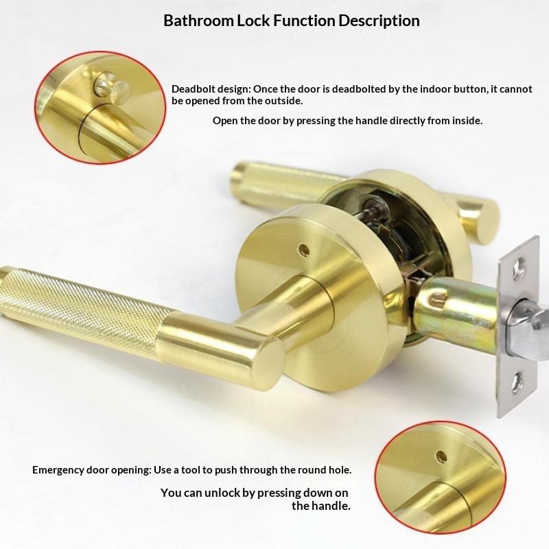 American Simple Black Bathroom Lock Bathroom Home Interior Bathroom Door Handle Wooden Door Lock Knurled Privacy Lock