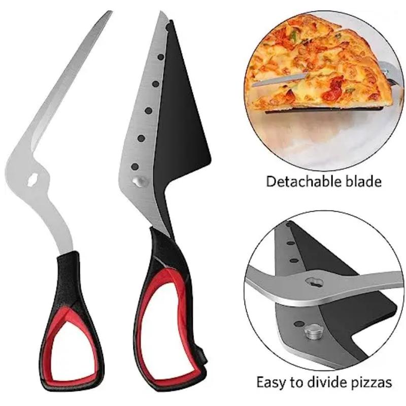 Multifunctional Pizza Scissors Stainless Steel Blade Pizza Cutting Tools Ergonomic Grip Detachable Scissors For Kitchen