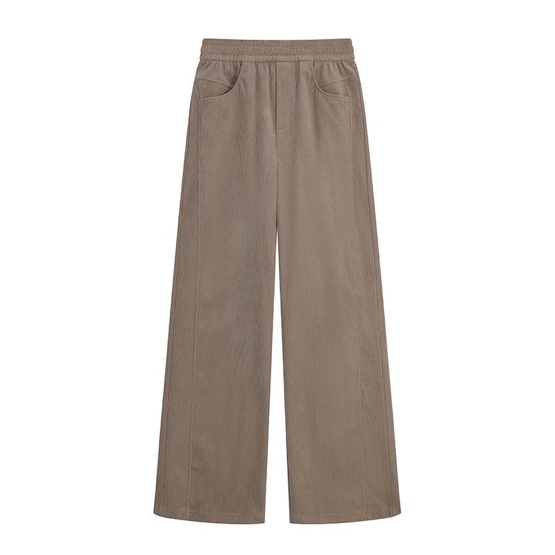 Women's T8 Corduroy A-line Wide Leg Pants - Slim Fit for Autumn & Winter