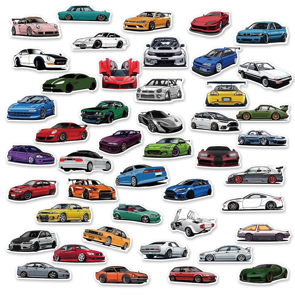 102050 100Pcs Racing Car Stickers Skateboard Bike Motorcycle Travel Luggage Toy Cool Vinyl Decal Jdm Sticker Bomb For Kids