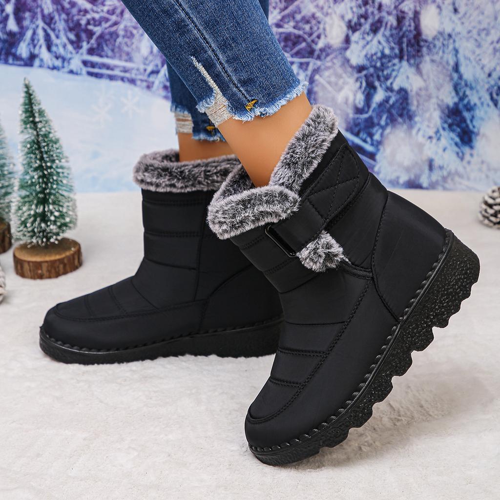 Fashion 2025 New Winter Women Thick Bottom Short Boots Lined Long Boots Cotton Ankle Boots Warm Comfortable Flat Daily Shoes for Women